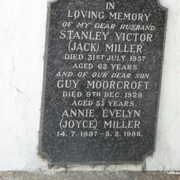 MILLER Stanley Victor -1957 &amp; Annie Evelyn -1897-1986 :: MILLER Guy Moorcroft -1928