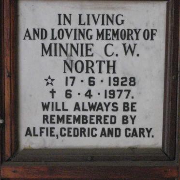 NORTH Minnie C.W. 1928-1977