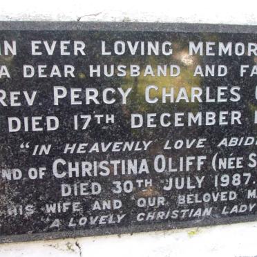 OLIFF Percy Charles -1962 &amp; Christina STAVRIS -1987