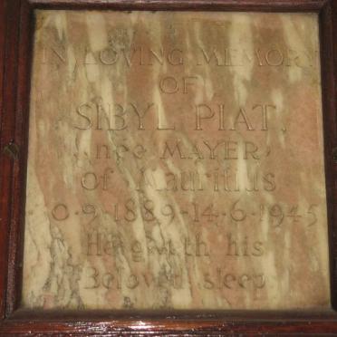 PIAT Sibyl nee MAYER 1889-1945