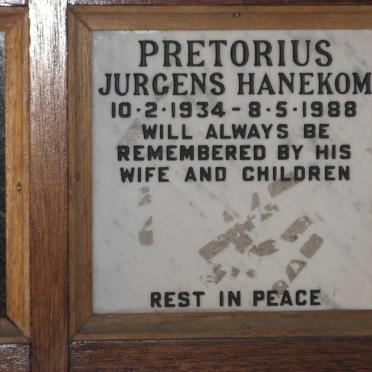 PRETORIUS Jurgens Hanekom 1934-1988