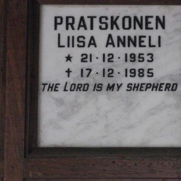PRATSKONEN Liisa Anneli 1953-1985