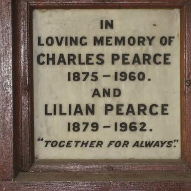 PEARCE Charles 1875-1960 &amp; Lilian 1879-1962