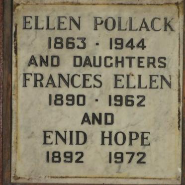 POLLACK Ellen 1863-1944 :: POLLACK Frances Ellen 1890-1962 :: POLLACK Enid Hope 1892-1972