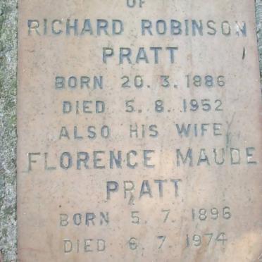 PRATT Richard Robinson 1886-1952 &amp; Florence Maude 1896-1974