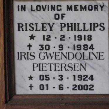 PHILLIPS Risley 1918-1984 :: PIETERSEN Iris Gwendoline 1924-2002