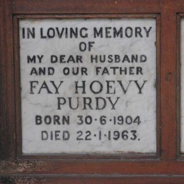 PURDY Fay Hoevy 1904-1963