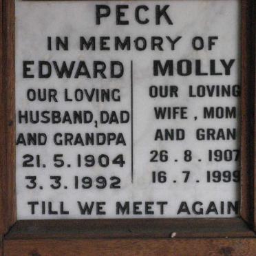 PECK Edward 1904-1992 &amp; Molly 1907-1999