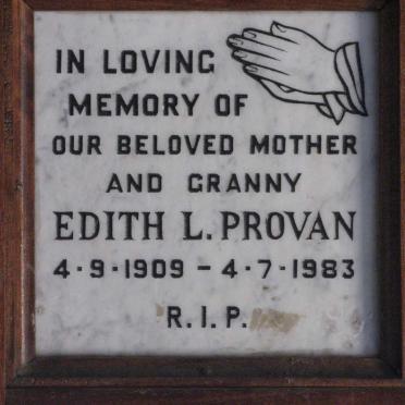 PROVAN Edith L. 1909-1983