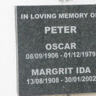 PETER Oscar 1906-1979 &amp; Margrit Ida 1908-2002