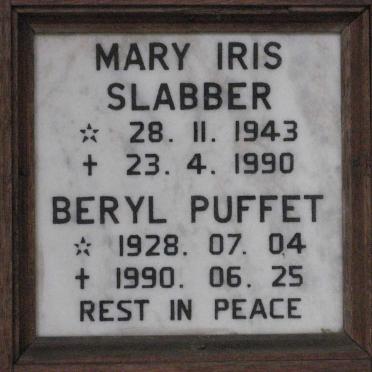 PUFFET Beryl 1928-1990 :: SLABBER Mary Iris 1943-1990