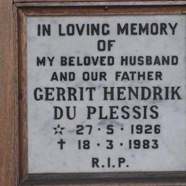 PLESSIS Gerrit Hendrik, du 1926-1983