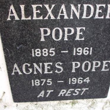 POPE Alexander 1885-1961 &amp; Agnes 1875-1964