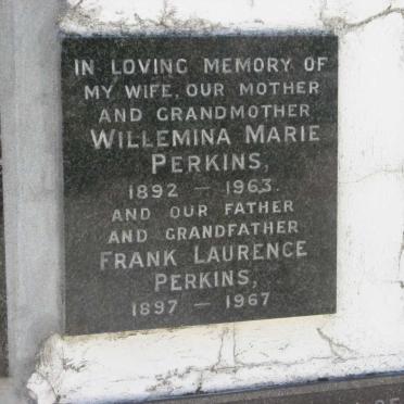 PERKINS Frank Laurence 1897-1967 &amp; Willemina Marie 1892-1963