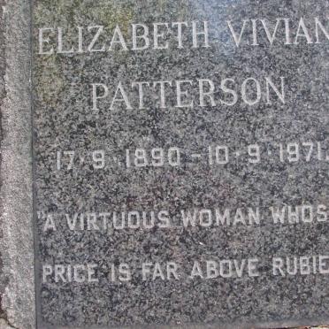 PATTERSON Elizabeth Vivian 1890-1971