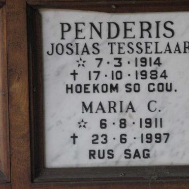 PENDERIS Josias Tesselaar 1914-1984 &amp; Maria C. 1911-1997