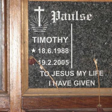 PAULSE Timothy 1988-2005