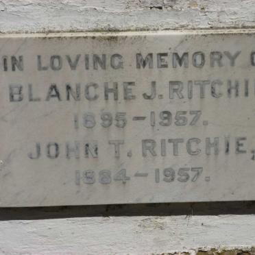 RITCHIE John T. 1884-1957 &amp; Blanche J. 1895-1957