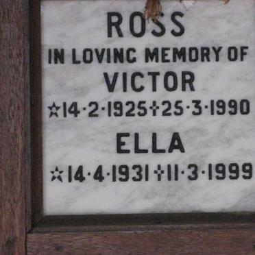 ROSS Victor 1925-1990 &amp; Ella 1931-1999