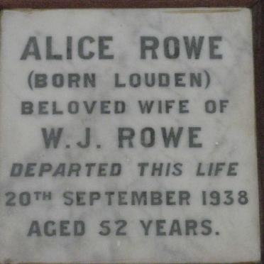ROWE Alice nee LOUDEN -1938