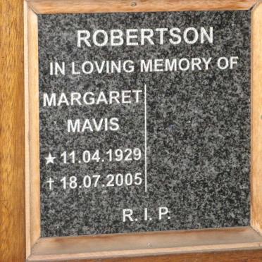 ROBERTSON Margaret Mavis 1929-2005