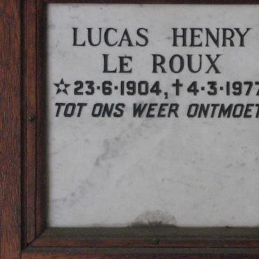 ROUX Lucas Henry, le 1904-1977