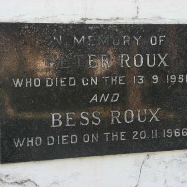 ROUX Peter -1951 &amp; Bess -1966