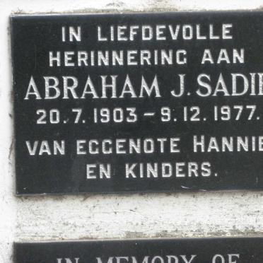SADIE Abraham J. 1903-1977