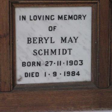 SCHMIDT Beryl May 1903-1984