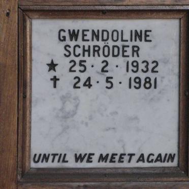 SCHRODER Gwendoline 1932-1981