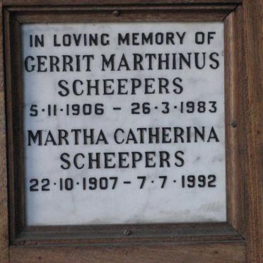 SCHEEPERS Gerrit Marthinus 1906-1983 &amp; Martha Catherina 1907-1992