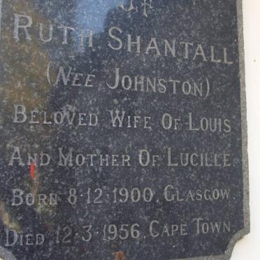 SHANTALL Ruth nee JOHNSTON 1900-1956
