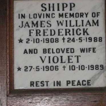 SHIPP James William Frederick 1908-1988 &amp; Violet 1906-1989