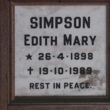 SIMPSON Edith Mary 1898-1989