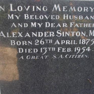 SINTON Alexander 1875-1957
