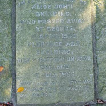 SKELDING Amos John -1949 &amp; Florence Ada -1955