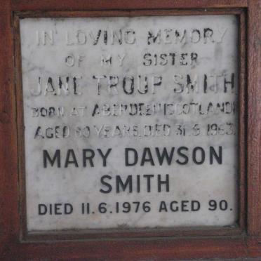 SMITH Jane Troup -1963 :: SMITH Mary Dawson -1976