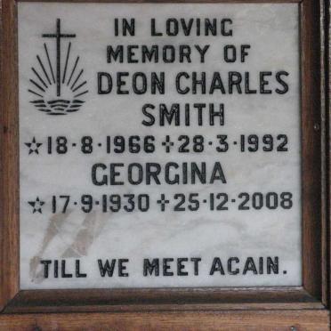 SMITH Georgina 1930-2008 :: SMITH Deon Charles 1966-1992