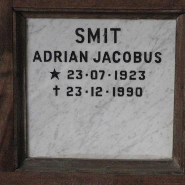 SMIT Adrian Jacobus 1923-1990