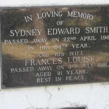 SMITH Sydney Edward -1964 &amp; Frances Louise -1881