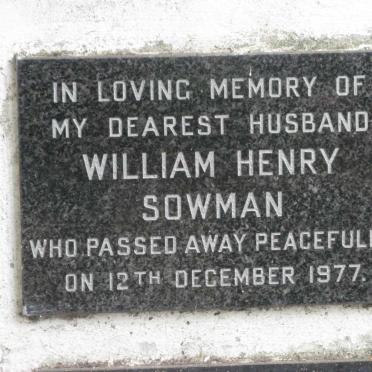 SOWMAN William Henry -1977