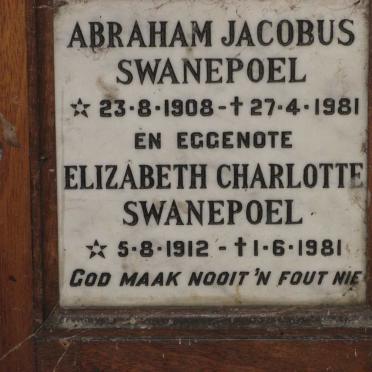 SWANEPOEL Abraham Jacobus 1908-1981 &amp; Elizabeth Charlotte 1912-1981