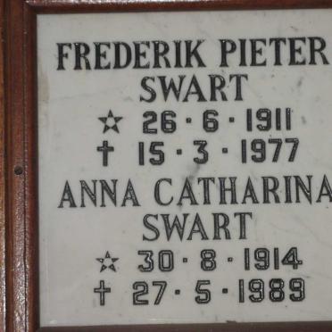 SWART Frederik Pieter 1911-1977 &amp; Anna Catharina 1914-1989