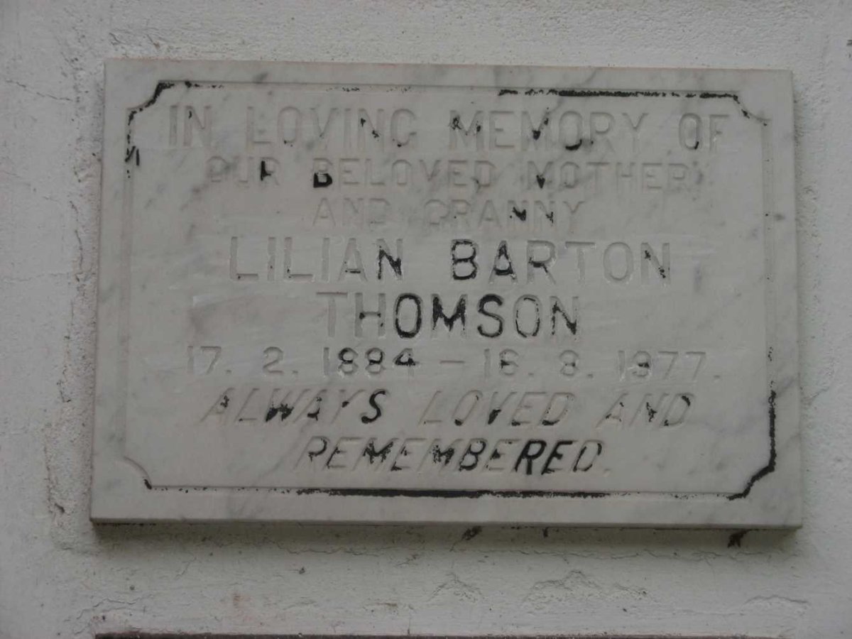 THOMSON Lilian Barton 1884-1977