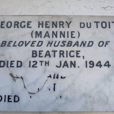 TOIT George Henry, du -1944 &amp; Beatrice -1978