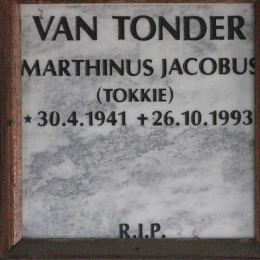 TONDER Marthinus Jacobus, van 1941-1993