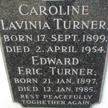 TURNER Edward Eric 1897-1985 &amp; Caroline Lavinia 1899-1954
