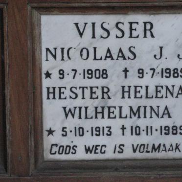 VISSER Nicolaas J.J. 1908-1985 &amp; Hester Helena Wilhelmina 1913-1989