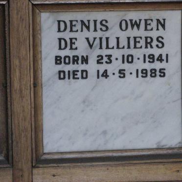 VILLIERS Denis Owen, de 1941-1985