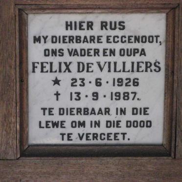 VILLIERS Felix, de 1926-1987
